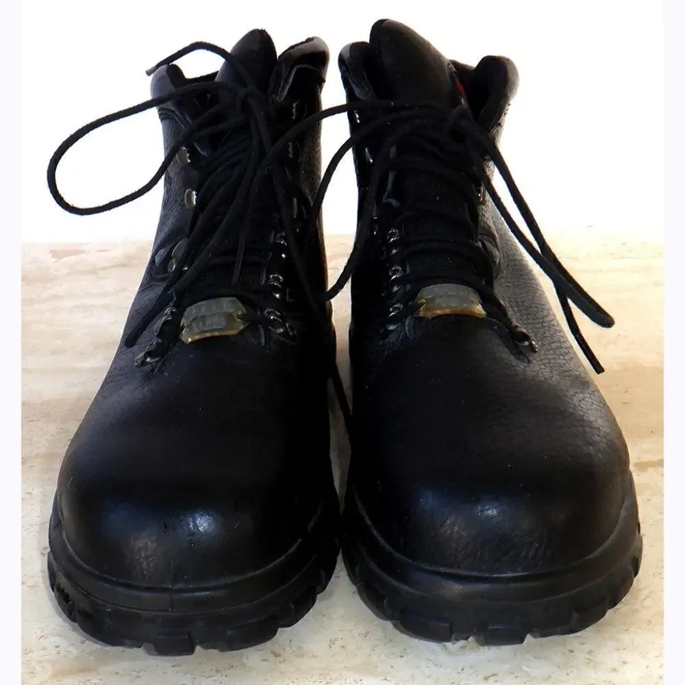 Young Bear Steel toe black leather boots